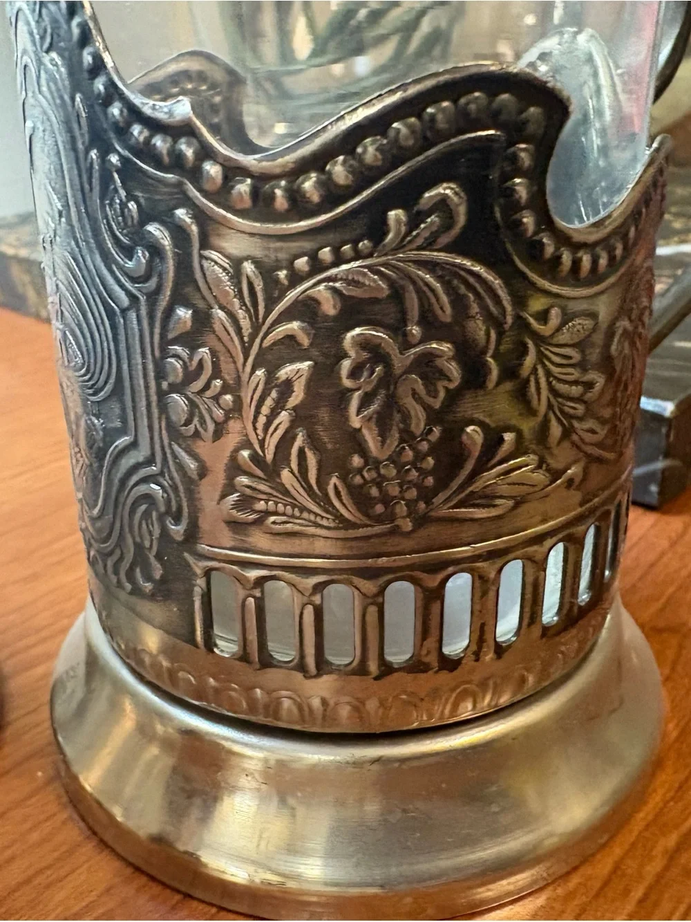 RARE Two Russian “Space” Nickel Glass Tea Cup Wine Holders  podstakanniki